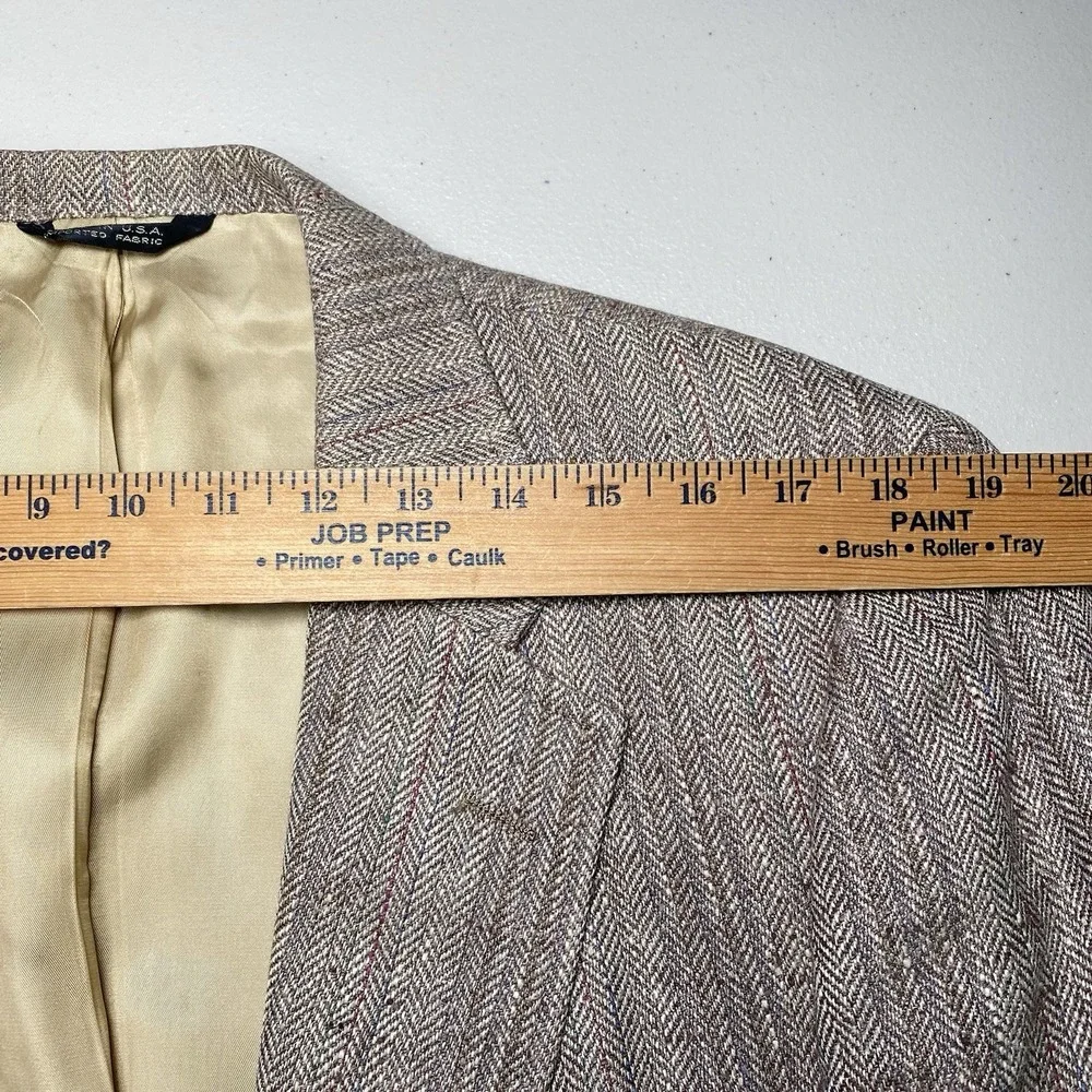 80s Chaps by Ralph Lauren Sport Coat (42L) 2B1V Summer Tweed Herringbone Stripe